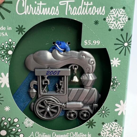 Christmas Traditions Silver Tone Ornaments Gloria Duchin Inc 2008 Sailboat Train - Picture 7 of 9